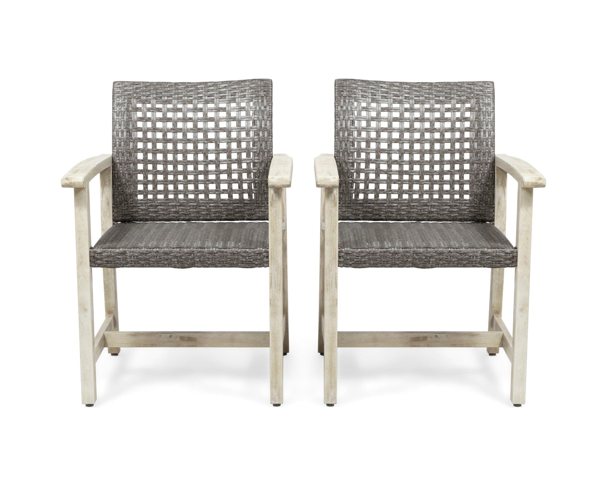 Outdoor Dining Chair Acacia Wood Frame (Set of 2)