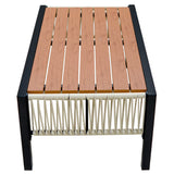 U_Style Multi-person Outdoor Iron Sofa Set with Table