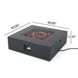 Outdoor 50000 BTU Propane Fire Pit, Dark Grey, with Tank Holder