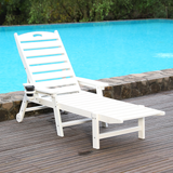HDPE Chaise Lounge Chair Outdoor, Pool Lounge Chairs with 4-Position Adjustable Backrest, Supports Up to 360 LBS for Patio Poolside Deck Beach Backyard (white)