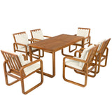 7 Pieces Patio Dining Set Outdoor Dining Table and Chairs