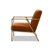 Aerin - Hammered Brass Upholstered Accent Arm Chair