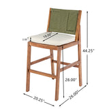 4 Pieces Arly Green Outdoor Bar Stool Set