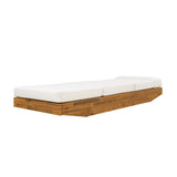 Modern Acacia Wood Outdoor Chaise Lounge