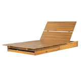 Acacia Wood Outdoor Chaise Lounge