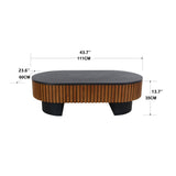 Elliptical Living Room Coffee Table With Hidden Storage And Removable Tabletop