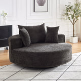 55''L Chenille Foam Single Swivel Chair