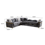 Reversible Sectional Sofa with Spacious L-Shaped Design - Beige or Dark Gray