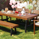 GO Outdoor Wood Dining Set For 7-8 Persons