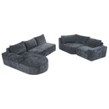 Modular Cloud Sectional Sofa Set, U-Shaped Upholstered Couch With Deep Seat