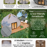 Patio Elegance Zomes Pod – 120 sq ft Eco-Friendly Outdoor Office Pod