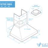 48 Inch 1200 CFM Outdoor Range Hood for BBQ - VICTORY Twister BBQ