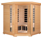 Blisspod, Vienna, Corner Spacious Far Infrared Sauna Canadian Hemlock Ultra Low EMF, 12 Heaters, 4-5 Persons