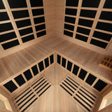 Blisspod, Vienna, Corner Spacious Far Infrared Sauna Canadian Hemlock Ultra Low EMF, 12 Heaters, 4-5 Persons