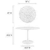 Lippa 48" Round Faux Marble Dining Table by Modway