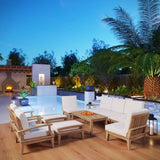 Patio Elegance Marina Teak Outdoor Seating Set - 10-Piece Modway Collection
