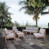 Patio Elegance Outdoor Lounge Set - Marina 9-Piece Teak Collection by Modway
