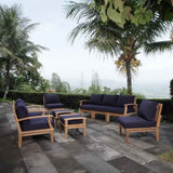 Patio Elegance Outdoor Lounge Set - Marina 9-Piece Teak Collection by Modway