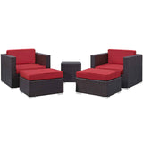 Modway Convene Outdoor Sectional Set - 5-Piece Patio Furniture for Ultimate Comfort