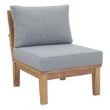 Patio Teak Sectional Set - Patio Elegance Marina 8-Piece Outdoor Teak Sectional Set by Modway