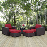 Modway Convene Outdoor Sectional Set - 5-Piece Patio Furniture for Ultimate Comfort
