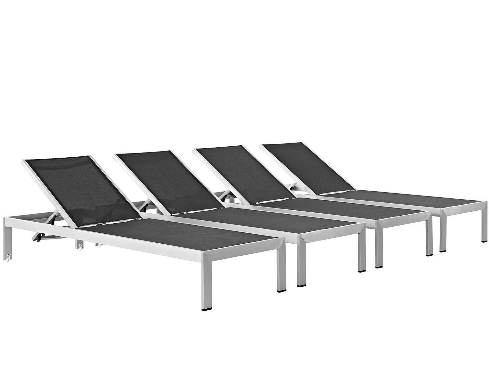 Shore Outdoor Patio Aluminum Chaise Set of 4 by Modway
