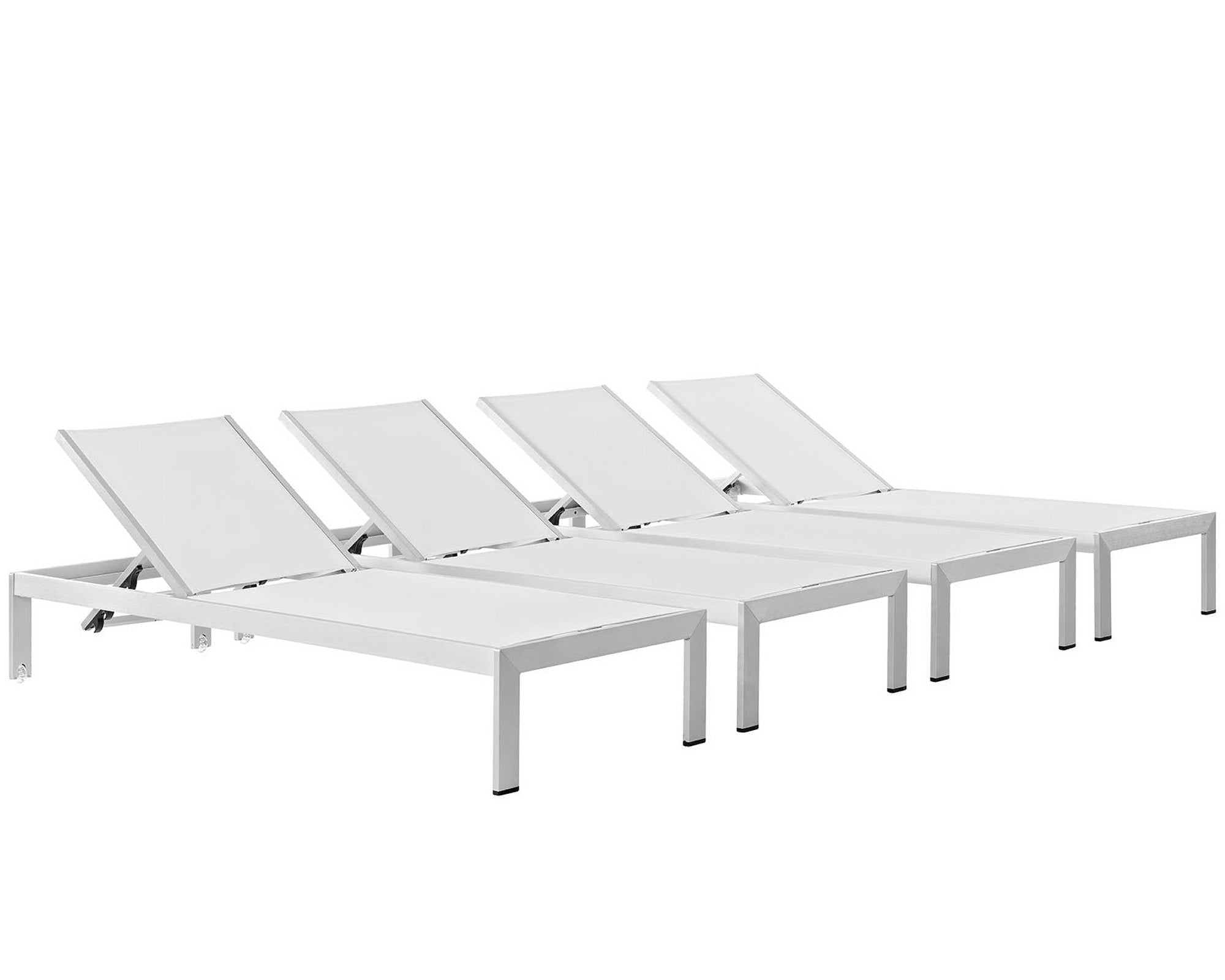 Shore Outdoor Patio Aluminum Chaise Set of 4 by Modway