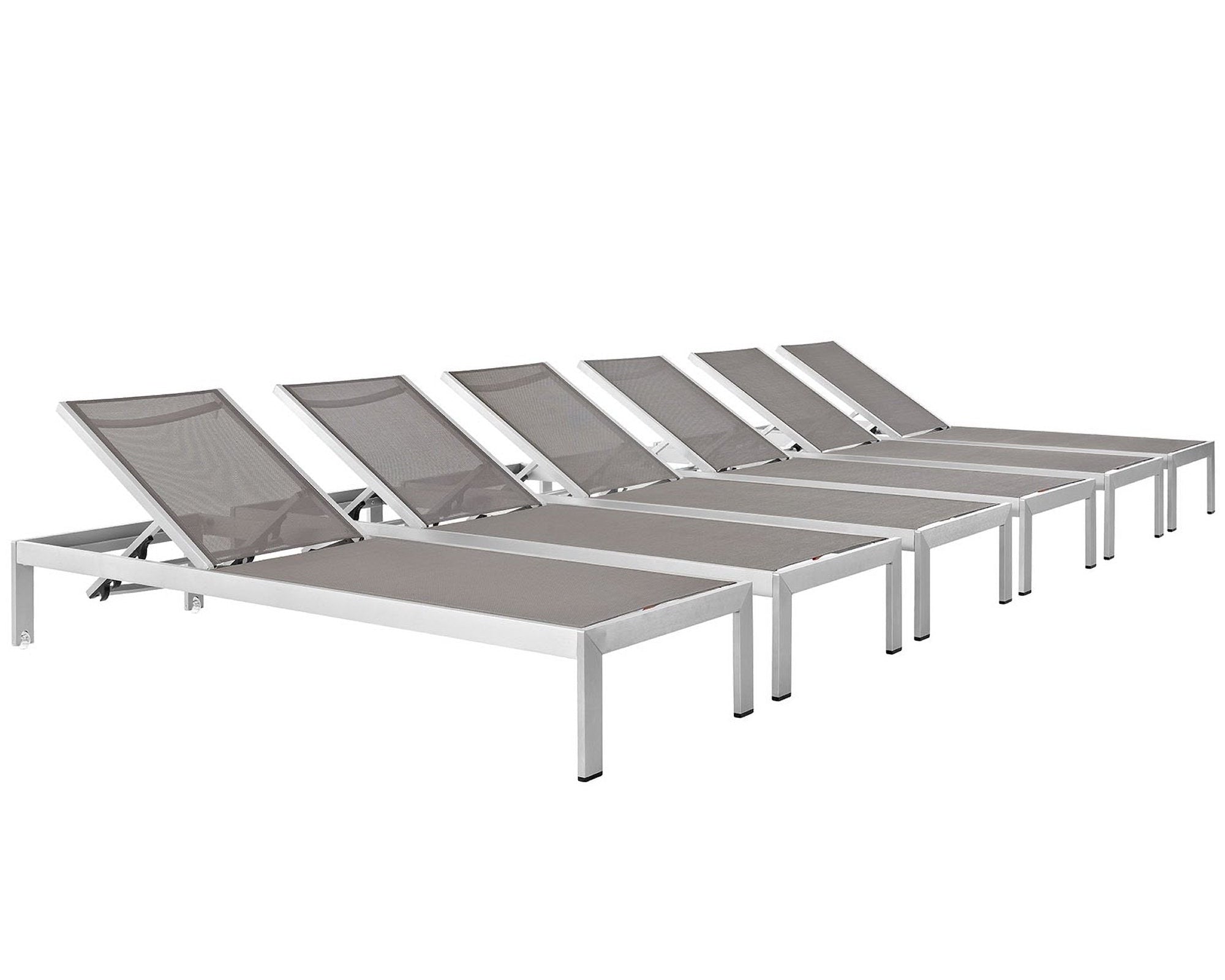 Shore Outdoor Patio Aluminum Chaise Set of 6 by Modway