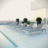 Shore Outdoor Patio Aluminum Chaise Set of 6 by Modway