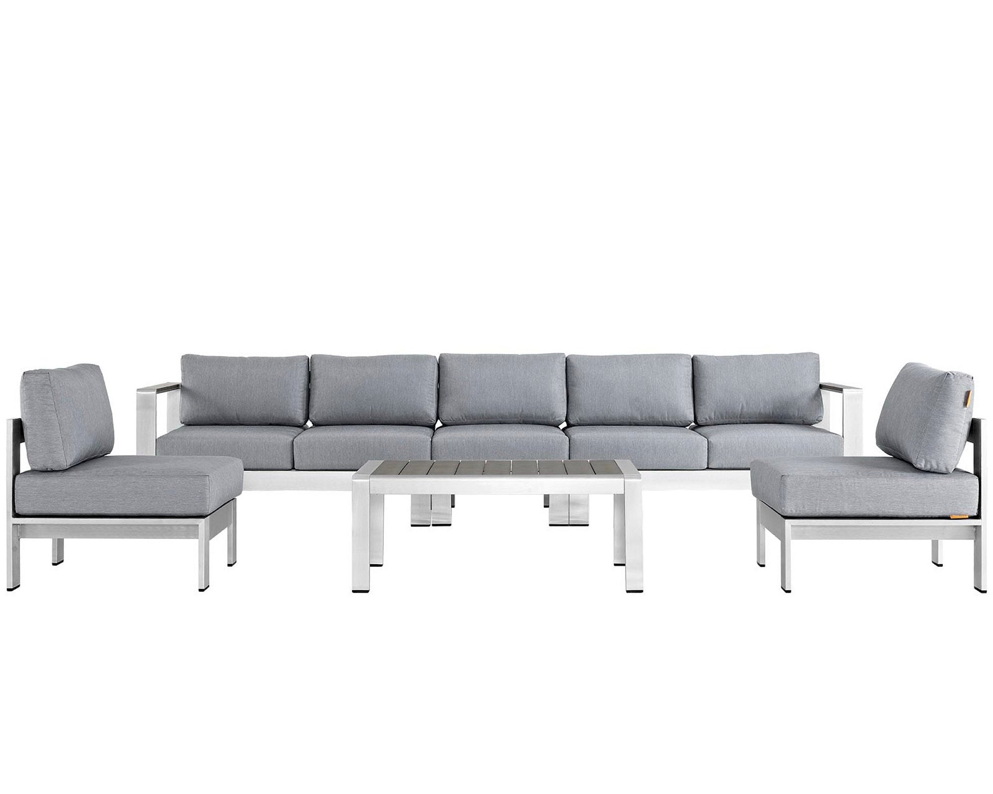 Shore 6 Piece Outdoor Patio Aluminum Sectional Sofa Set by Modway