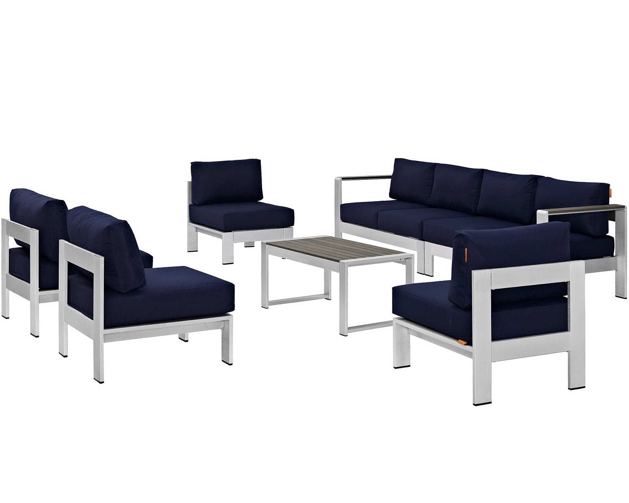 Shore 7 Piece Outdoor Patio Sectional Sofa Set by Modway