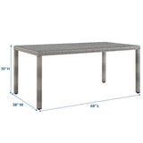Aura 68" Outdoor Patio Wicker Rattan Dining Table by Modway