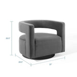 Spin Cutaway Performance Velvet Swivel Armchair by Modway