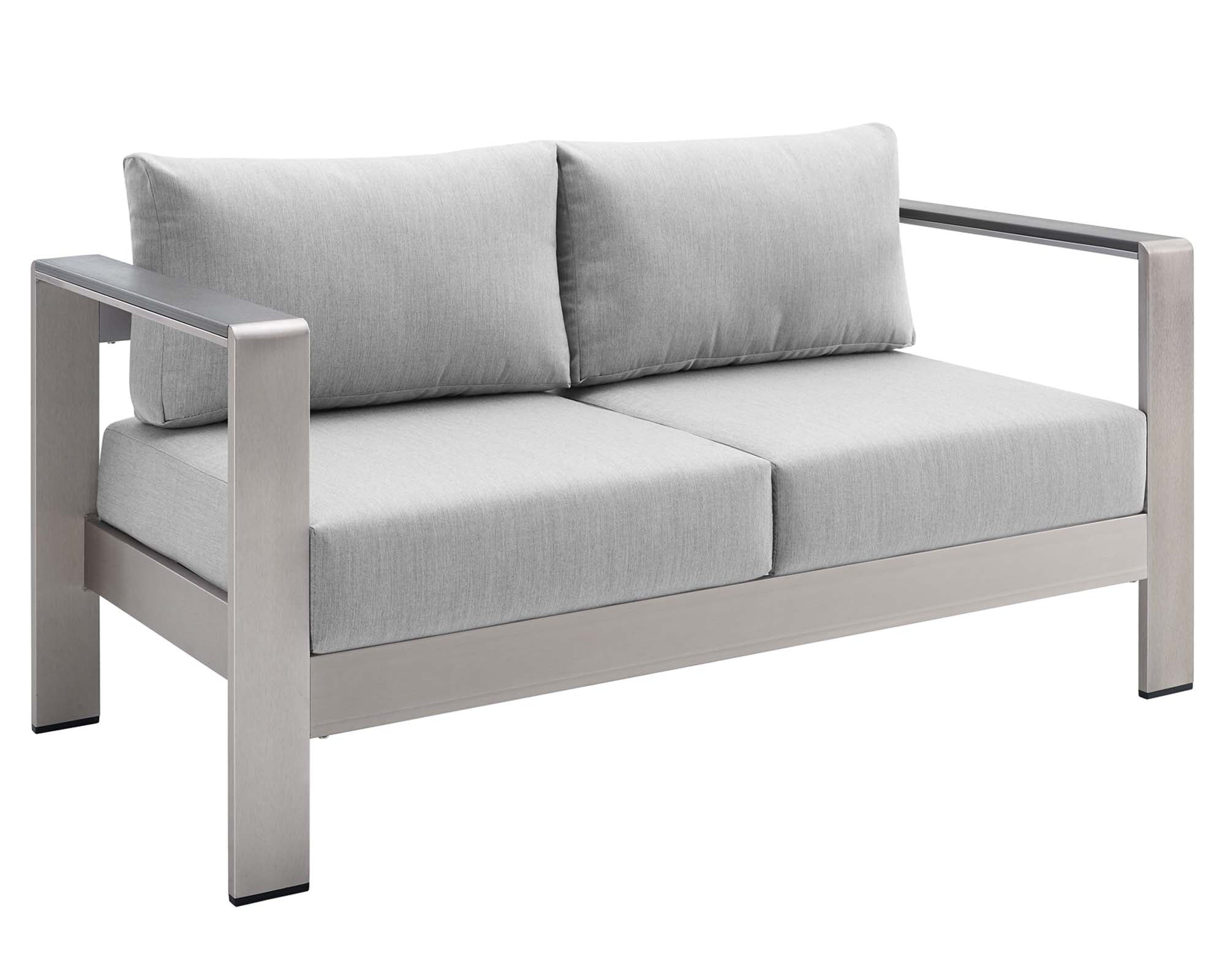 Shore Sunbrella Fabric Aluminum Outdoor Patio Loveseat by Modway