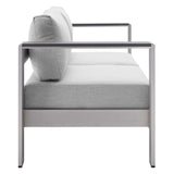 Shore Sunbrella Fabric Aluminum Outdoor Patio Loveseat by Modway