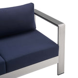 Shore Sunbrella Fabric Aluminum Outdoor Patio Loveseat by Modway