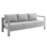 Shore 4 Piece Sunbrella Fabric Outdoor Patio Aluminum Set by Modway