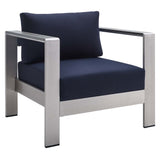 Shore 4 Piece Sunbrella Fabric Outdoor Patio Aluminum Set by Modway