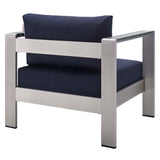Shore 4 Piece Sunbrella Fabric Outdoor Patio Aluminum Set by Modway