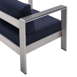 Shore 4 Piece Sunbrella Fabric Outdoor Patio Aluminum Set by Modway
