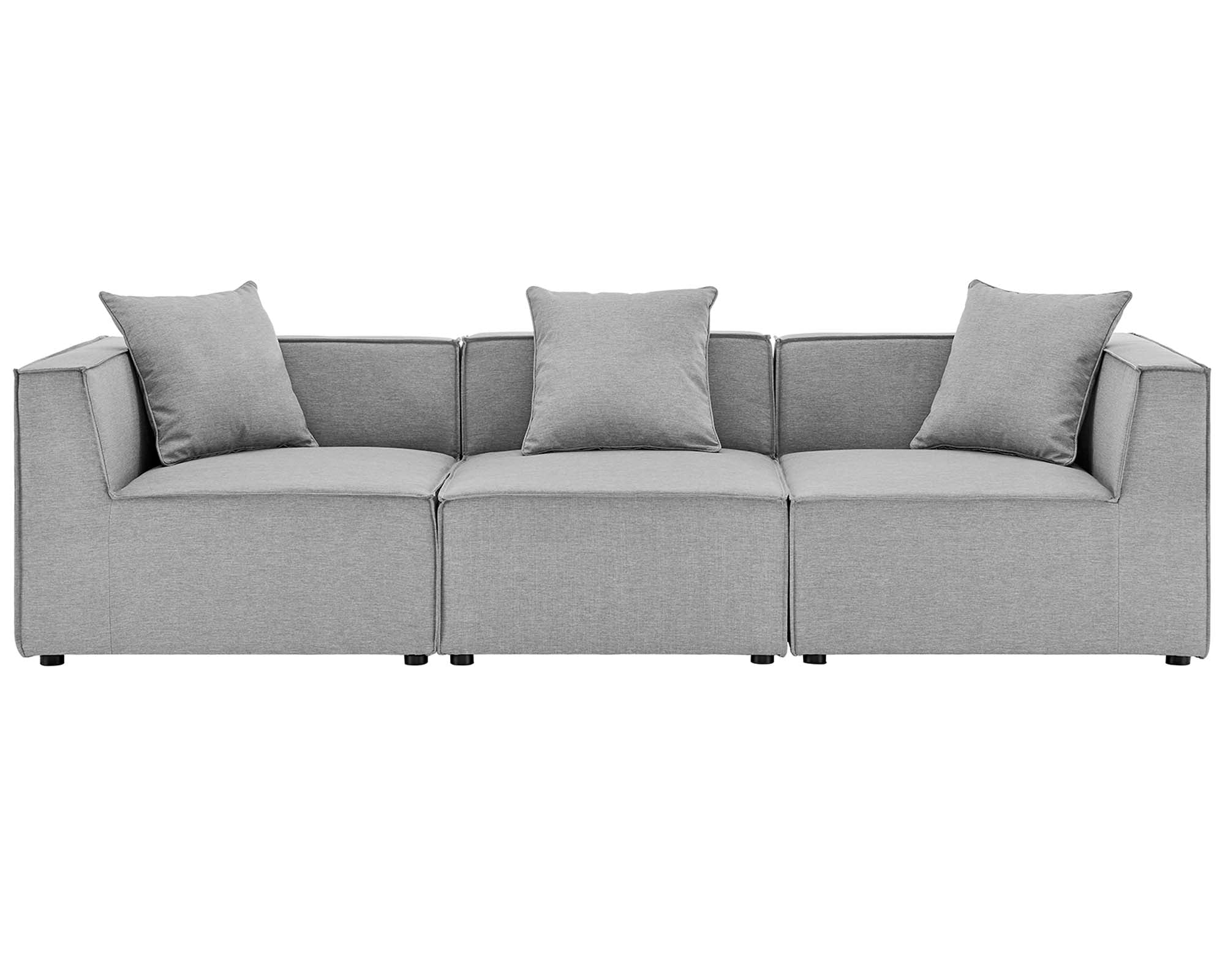 Saybrook 3-Piece Outdoor Patio Upholstered Sectional Sofa by Modway