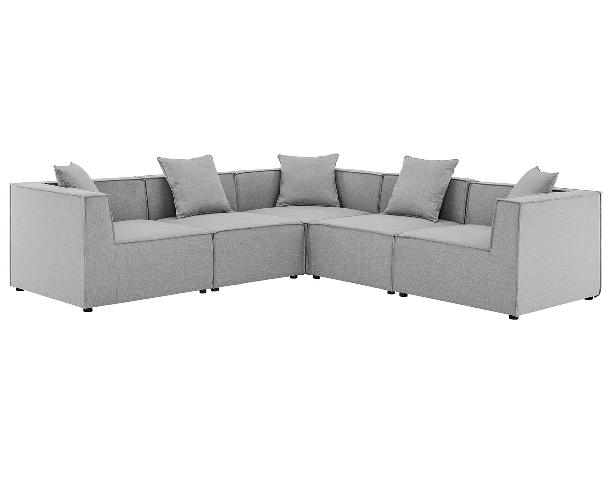 Saybrook 5-Piece Outdoor Patio Upholstered Sectional Sofa by Modway