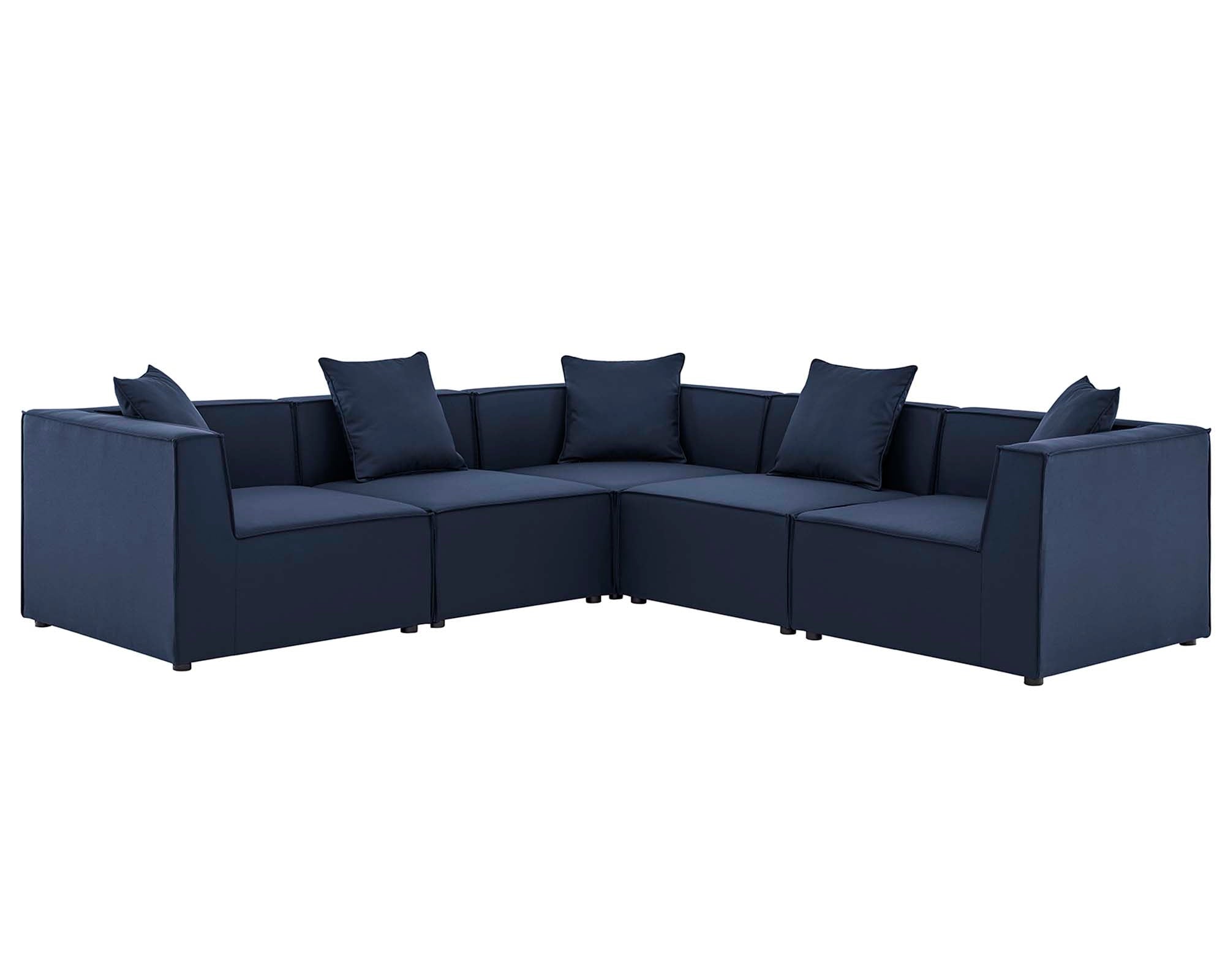 Saybrook 5-Piece Outdoor Patio Upholstered Sectional Sofa by Modway