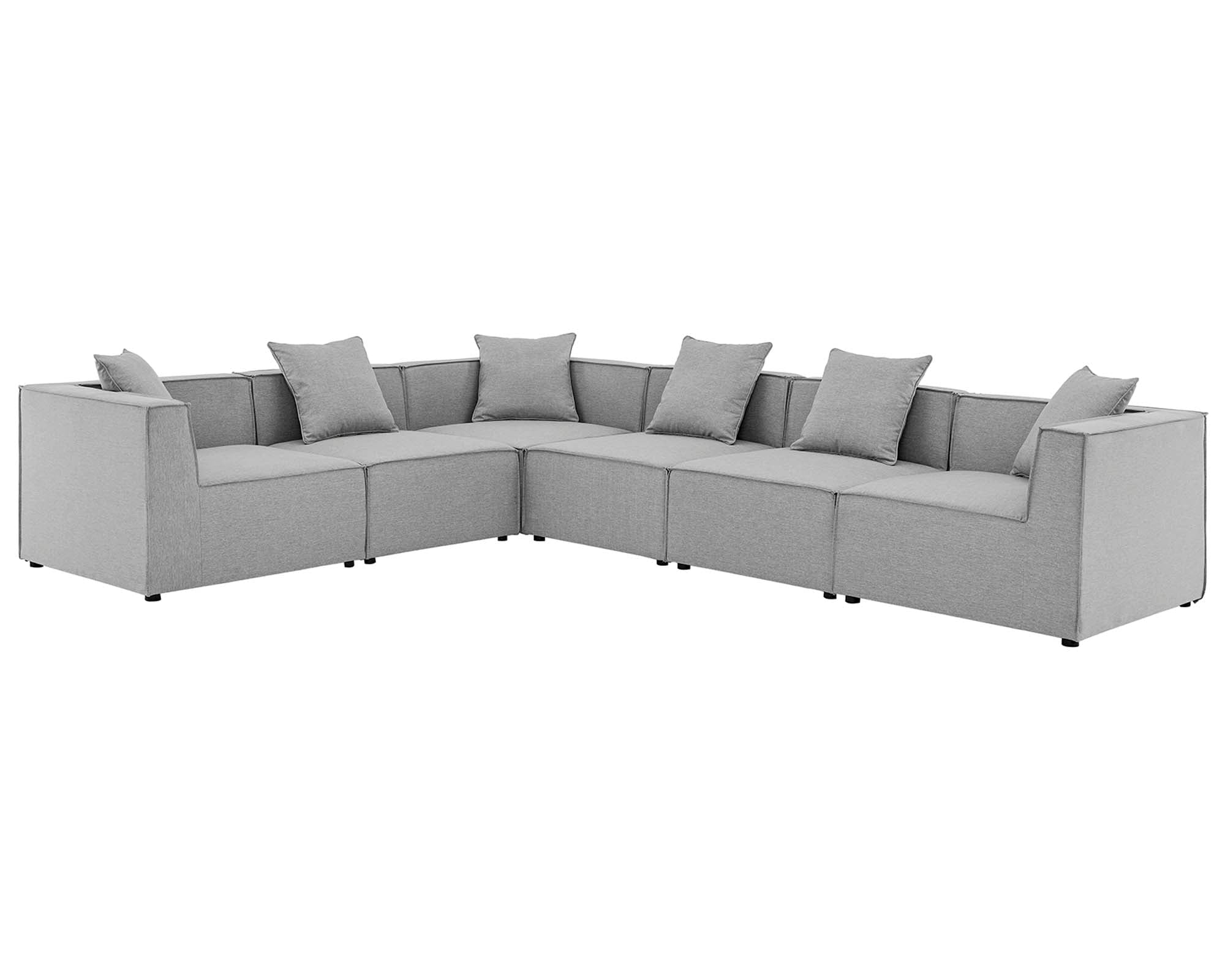 Saybrook 6-Piece Outdoor Patio Upholstered Sectional Sofa by Modway
