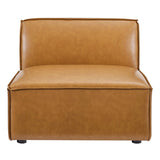 Restore Vegan Leather Sectional Sofa Armless Chair by Modway