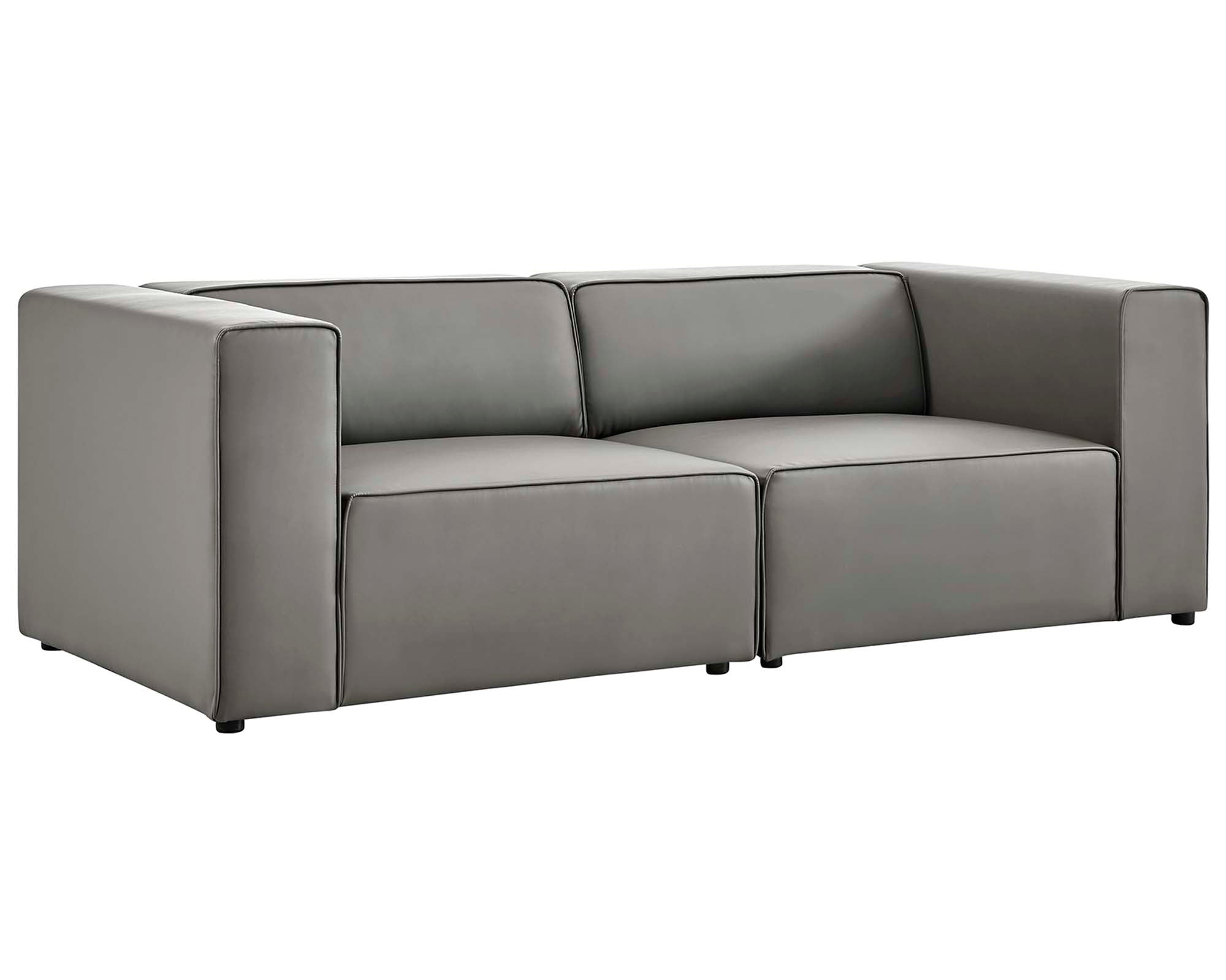 Mingle 2-Piece Vegan Leather Sectional Sofa Loveseat by Modway