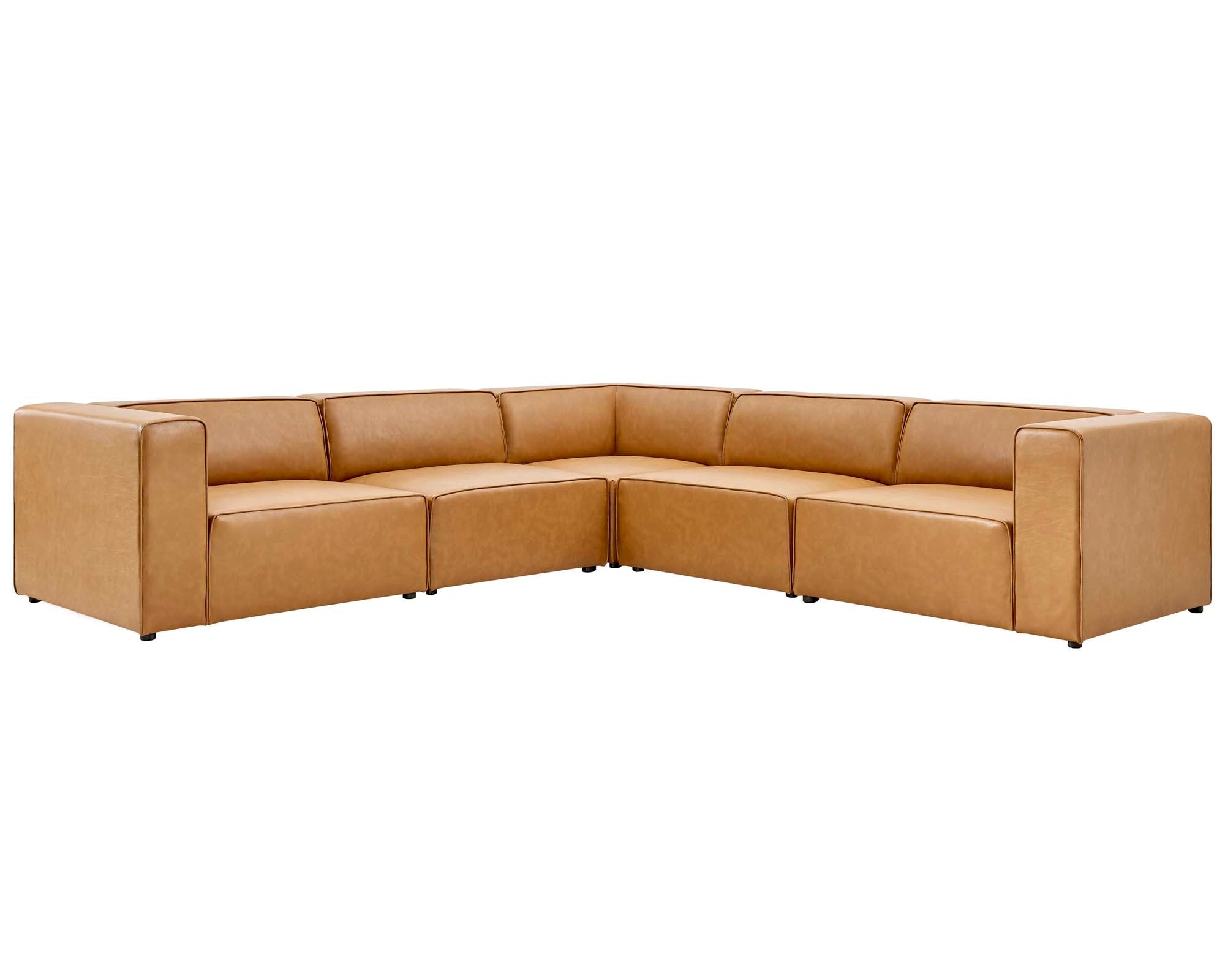 Mingle 5-Piece Vegan Leather Sectional Sofa by Modway