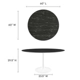 Lippa 60" Round Faux Marble Dining Table by Modway