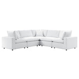 Commix Outdoor Patio Sectional Sofa – 5-Piece White Sunbrella® Edition by Patio Elegance