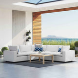 Commix Outdoor Patio Sectional Sofa – 5-Piece White Sunbrella® Edition by Patio Elegance